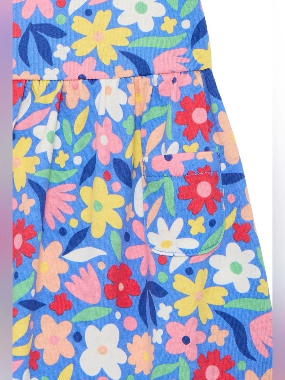 Wonder Nation Girls 24M Blue Floral Play Dress Boho Summer Fairy Cottagecore
